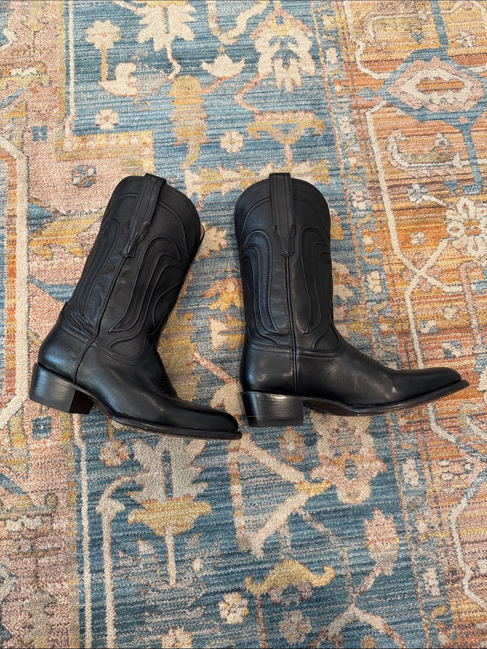 Tecovas Black Leather Jamie Cowgirl Cowboy Boots